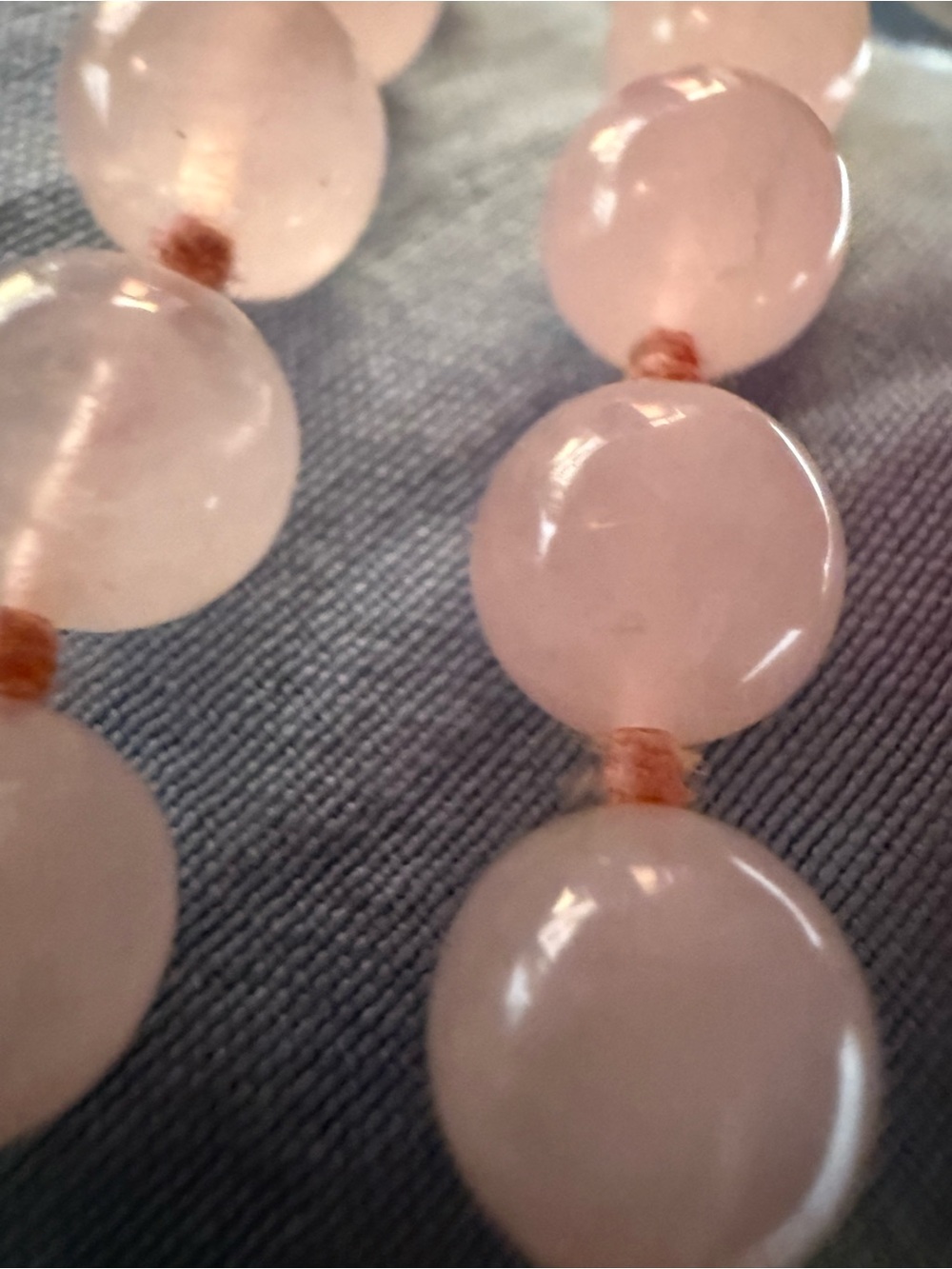 Vintage Genuine Rose Quartz Beaded Vintage Necklace - Picture 12 of 12